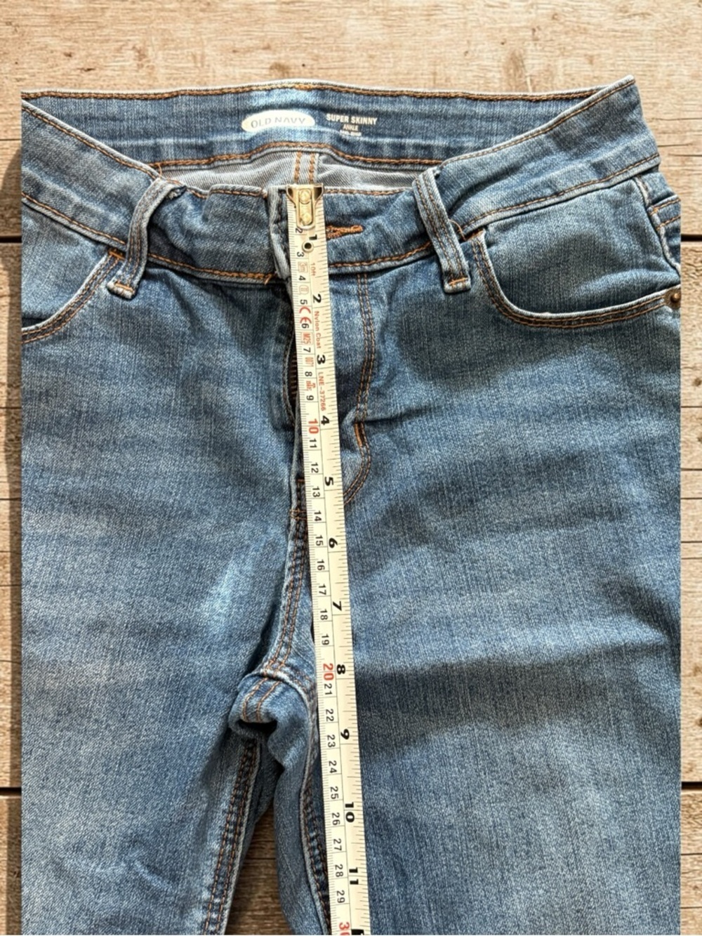 Old Navy Women Size 0 Mid Rise Rockstar Super Skinny Denim Blue Jeans Light Wash - Picture 8 of 9